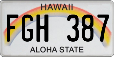 HI license plate FGH387