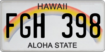 HI license plate FGH398