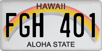 HI license plate FGH401