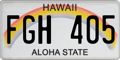 HI license plate FGH405