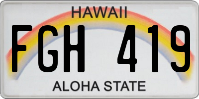 HI license plate FGH419