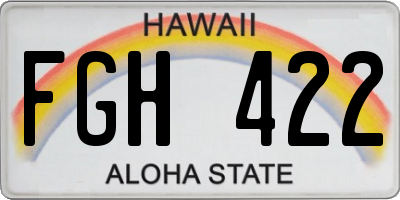 HI license plate FGH422
