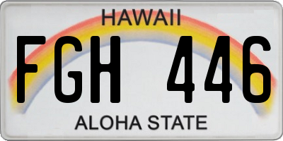 HI license plate FGH446