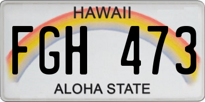 HI license plate FGH473