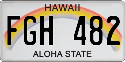 HI license plate FGH482