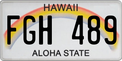 HI license plate FGH489