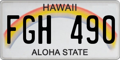 HI license plate FGH490
