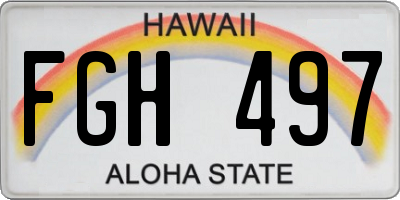 HI license plate FGH497