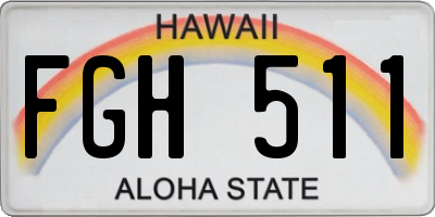HI license plate FGH511