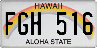 HI license plate FGH516