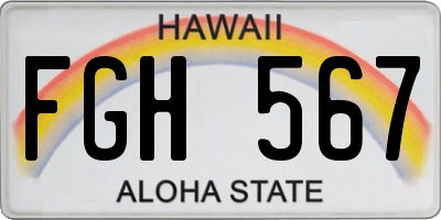 HI license plate FGH567