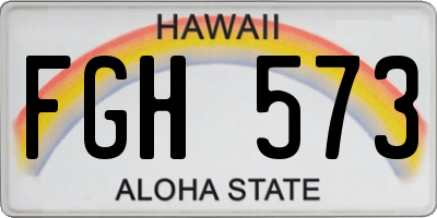 HI license plate FGH573