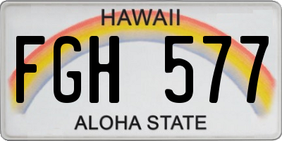 HI license plate FGH577