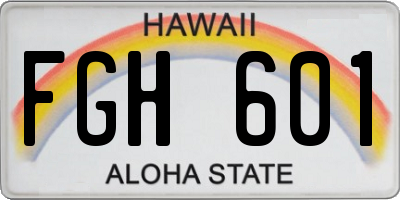 HI license plate FGH601