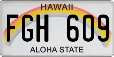 HI license plate FGH609