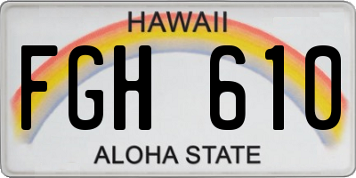 HI license plate FGH610