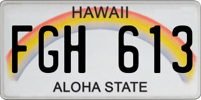 HI license plate FGH613