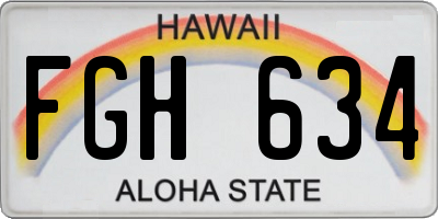 HI license plate FGH634