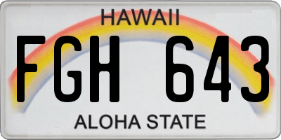 HI license plate FGH643