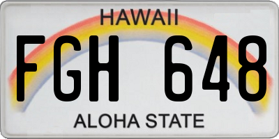 HI license plate FGH648
