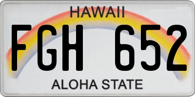 HI license plate FGH652