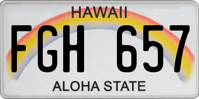 HI license plate FGH657