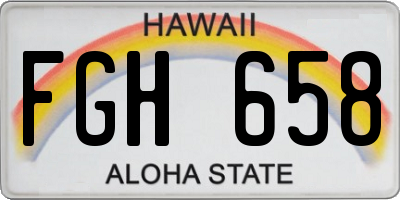 HI license plate FGH658