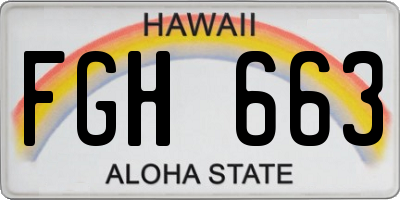 HI license plate FGH663