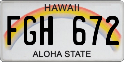 HI license plate FGH672