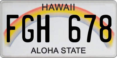 HI license plate FGH678