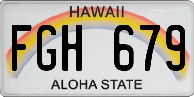 HI license plate FGH679