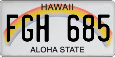 HI license plate FGH685