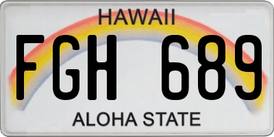HI license plate FGH689
