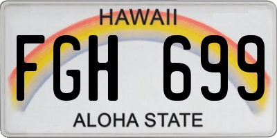 HI license plate FGH699