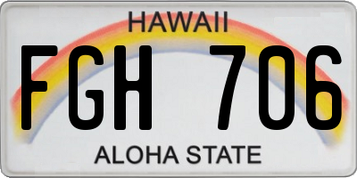 HI license plate FGH706