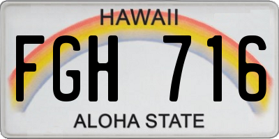 HI license plate FGH716