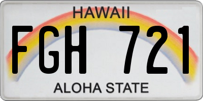 HI license plate FGH721