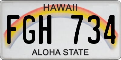 HI license plate FGH734