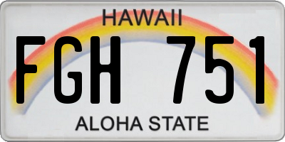 HI license plate FGH751