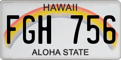 HI license plate FGH756