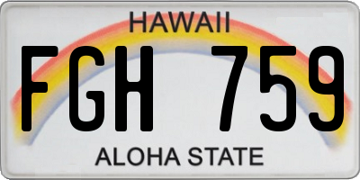 HI license plate FGH759
