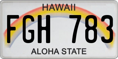 HI license plate FGH783