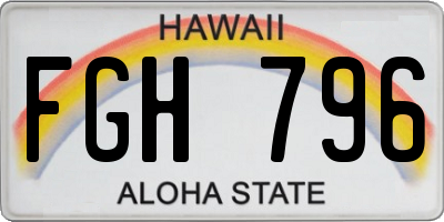 HI license plate FGH796