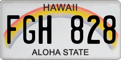 HI license plate FGH828