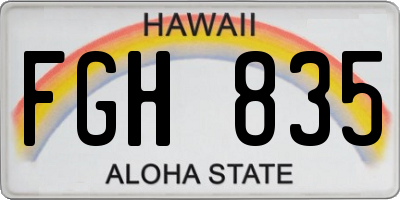 HI license plate FGH835