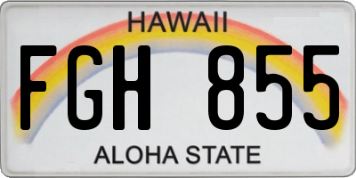 HI license plate FGH855