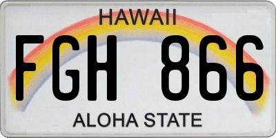 HI license plate FGH866