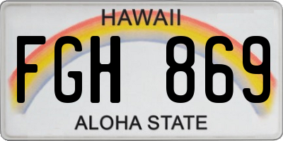 HI license plate FGH869