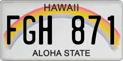 HI license plate FGH871