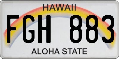 HI license plate FGH883
